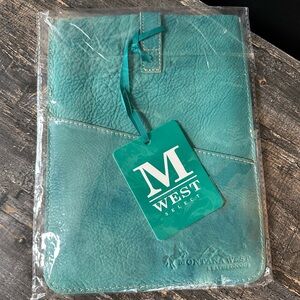 Montana West Turquoise Leather Tablet Sleeve with Snap Closure